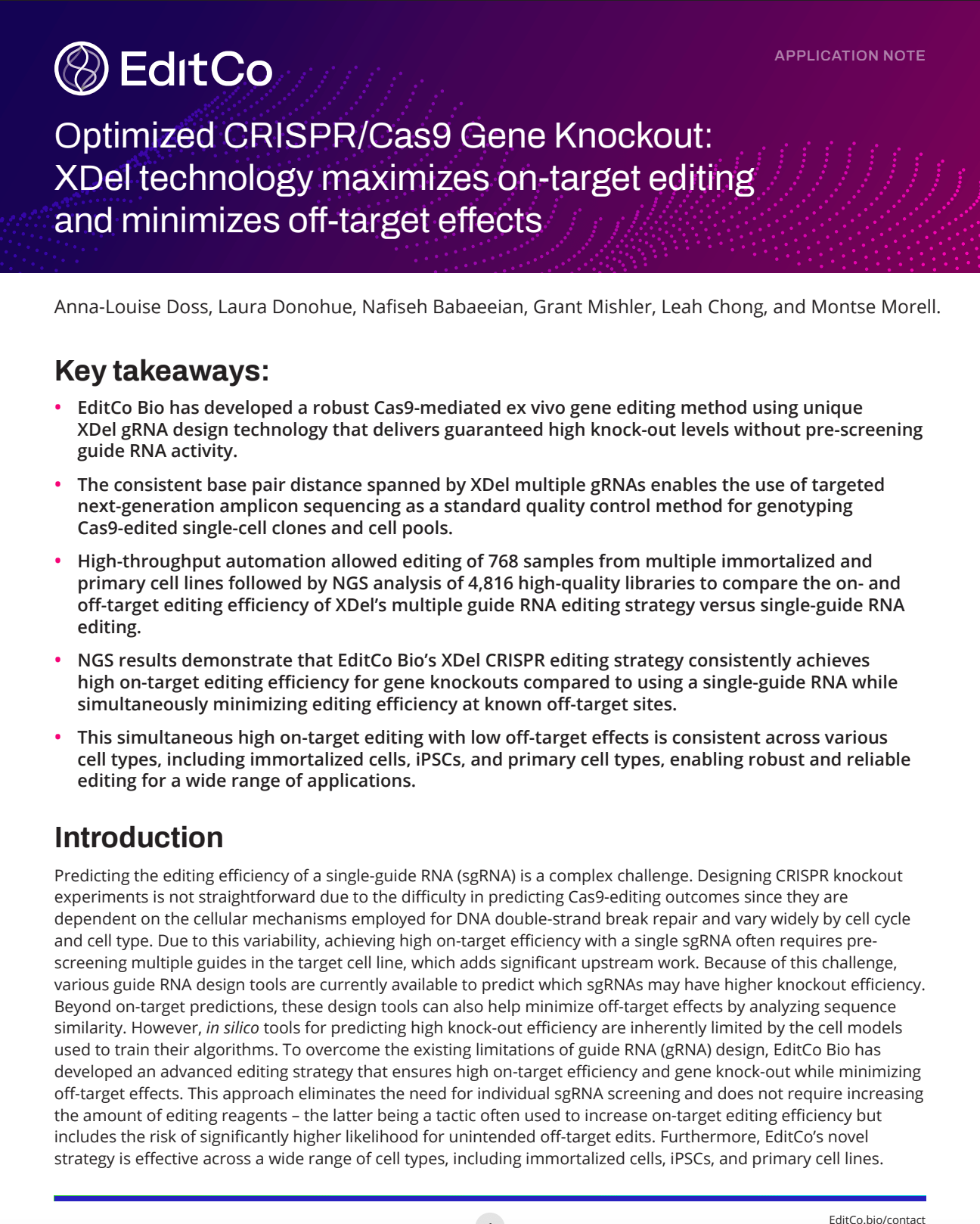 XDel off-target effects