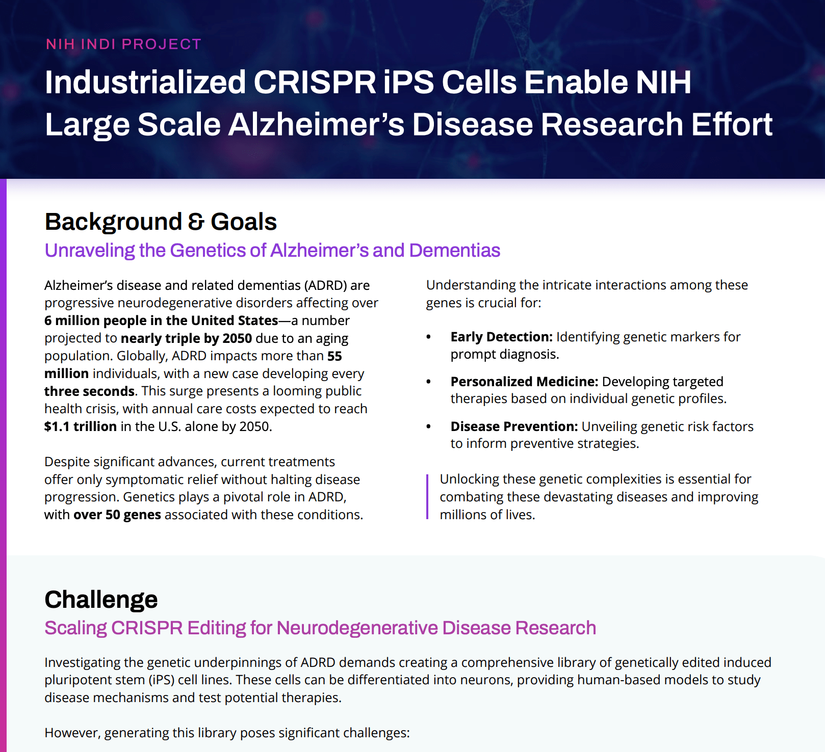 Case study: Industrialized CRISPR iPS Cells